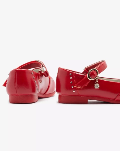 Pantofi roșii pentru fete cu pietre Praja- Footwear