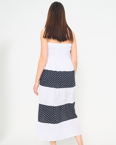 Fustă maxi cu buline albe PLUS SIZE - Îmbrăcăminte