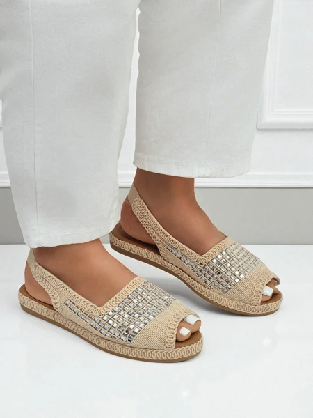 Sandale espadrile de damă cu pietre strălucitoare Belle Sparkle