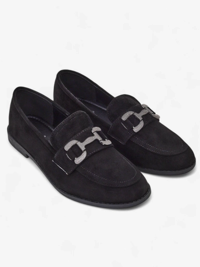 Royalfashion Loafere elegante pentru femei cu o decorare din zirconii Zante