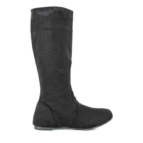 Czarne kozaki z ażurową cholewką Marira - Obuwie