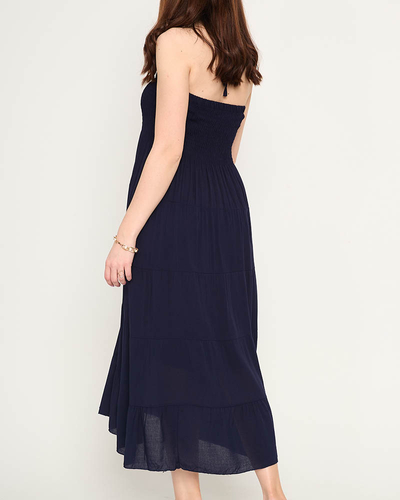 Rochie midi bleumarin PLUS SIZE - Imbracaminte