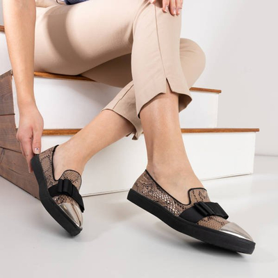 Slip Khaki cu arc Emmalynn - Încălțăminte