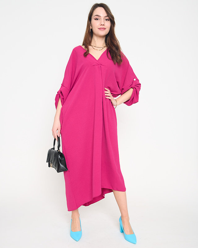 Rochie midi oversize dama fuchsia - Imbracaminte