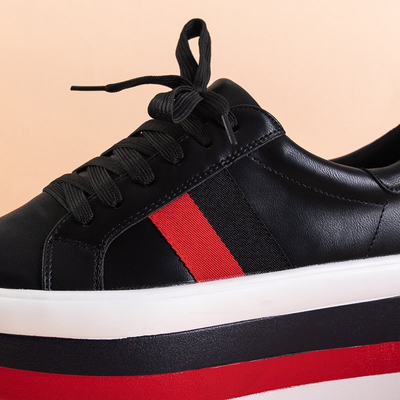 Încălțăminte sport dama neagră pe o platformă groasă Jemita - încălțăminte