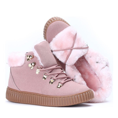 Różowe botki na platformie Dara - Obuwie