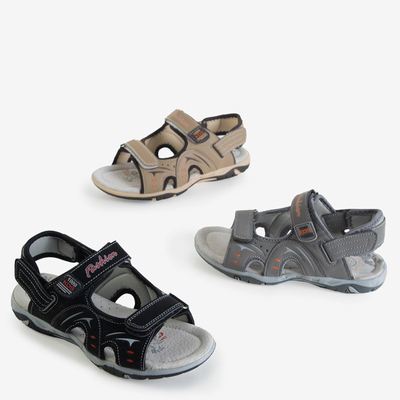 Sandale gri pentru copii cu Velcro Roser - Pantofi