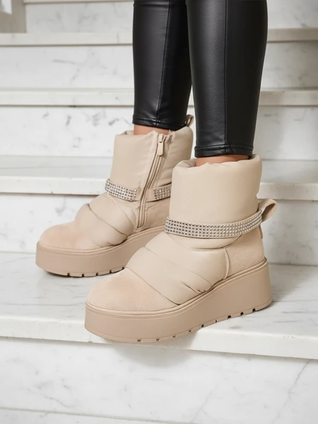 Royalfashion Cizme de zăpadă cu pană pentru femei Renosi