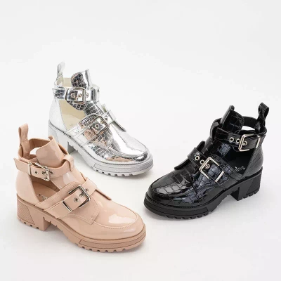 OUTLET Cizme dama bej cu relief Lerika - Incaltaminte