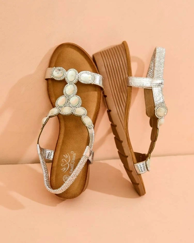 Royalfashion Sandale de damă cu zirconiu Obrina