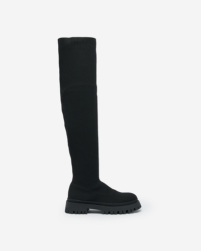 Royalfashion Cizme peste genunchi pentru femei negre Radgitas