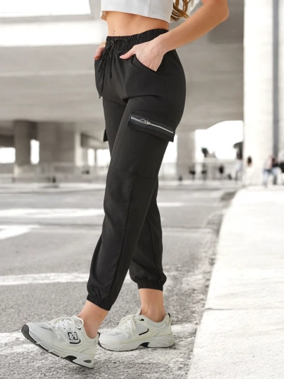 Pantaloni cargo pentru femei Royalfashion cu elastic la capătul picioarelor