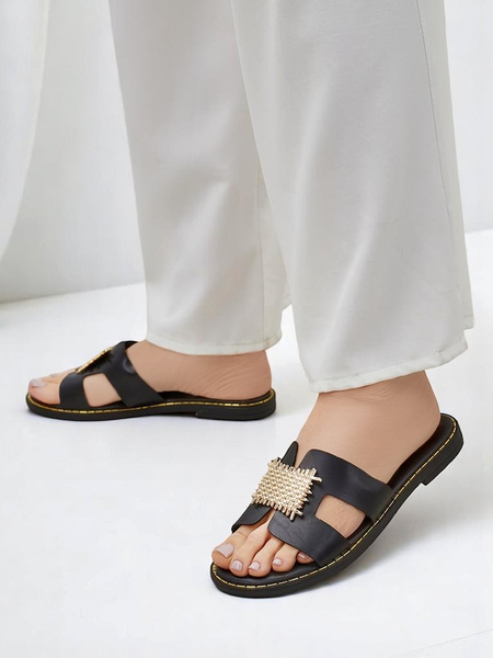 Royalfashion șlapi decorați pentru femei Crattes