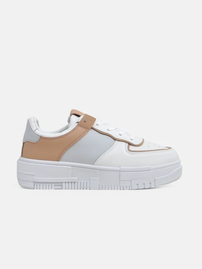 Sneakers damă Aristea Azzurro din piele ecologică cu talpă plată de 4 cm