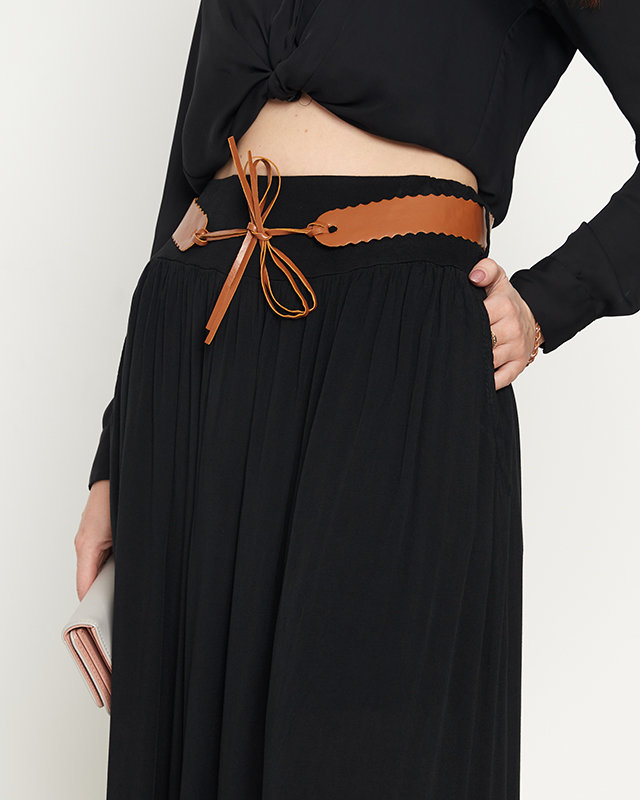 Fusta midi neagra pentru dama - Imbracaminte