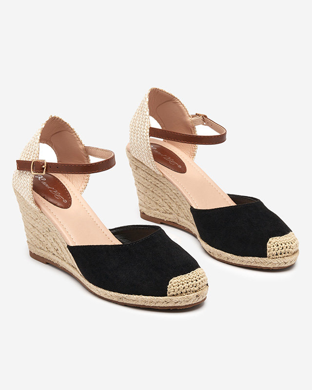 Sandale cu pană de damă din piele ecologică Toleka - Pantofi