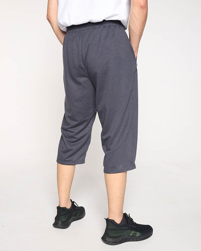 Pantaloni de trening pentru bărbați gri închis peste genunchi - Îmbrăcăminte