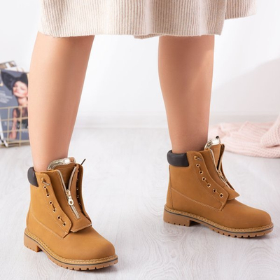 Ocieplane trapery w kolorze brązowym Martina - Obuwie