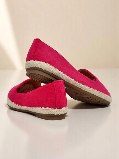 Espadrile Royalfashion pentru femei din piele intoarsa ecologica, cu toc bomba
