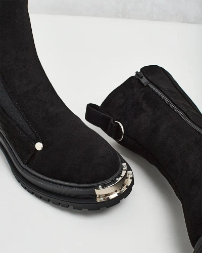 Royalfashion Cizme de damă din piele de căprioară ecologică Homni