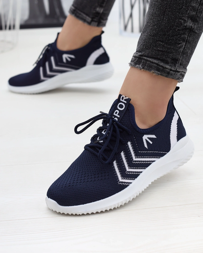 Pantofi sport de damă din material textil de culoare albastru marin Leridis - Încălțăminte