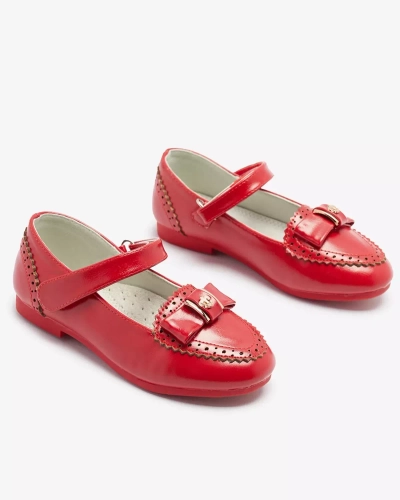 Pantofi roșii pentru fete cu fundiță Proya- Footwear