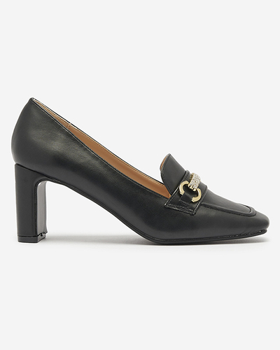 Pantofi negri stil mocasin pentru femei Kolalic- Footwear