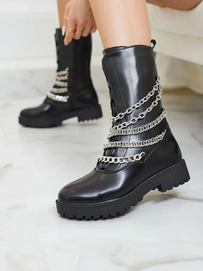 Royalfashion Cizme bagger de damă în negru Goserre
