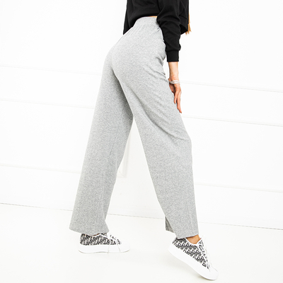 Pantaloni de jogging drepti gri pentru damă - Îmbrăcăminte