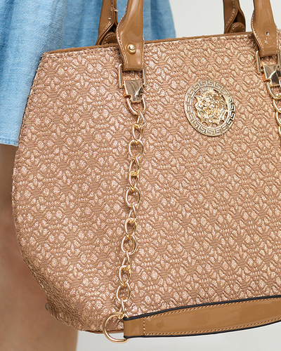 Geanta de dama maro deschis lucios - Accesorii