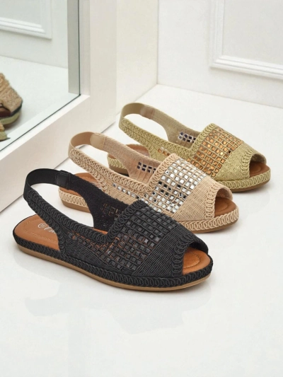 Sandale de damă, sandale espadrile de damă cu pietre strălucitoare Belle Sparkle