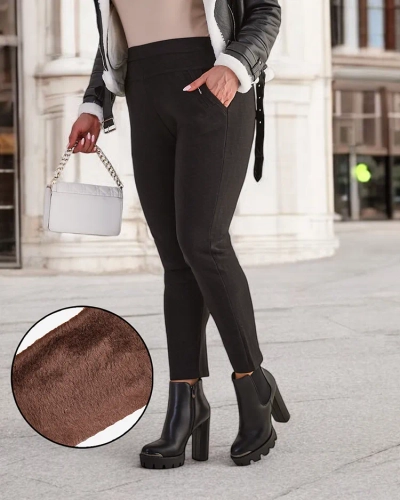 Royalfashion Pantaloni teggings călduroși pentru femei PLUS SIZE