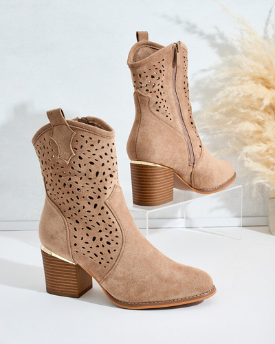 Royalfashion Cizme Mozie de damă low post openwork