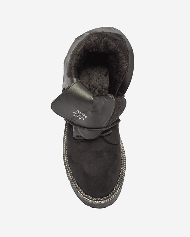 Cizme de damă negre cu toc negru Savet- Footwear