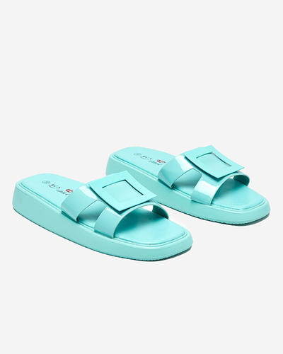 Papuci dama menta cu ornament Zegor - Incaltaminte