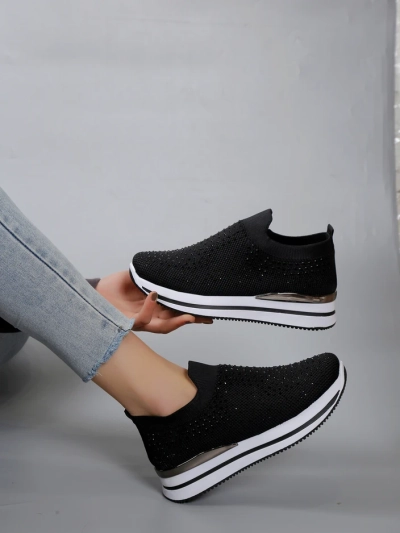 Pantofi sport pentru femei Royalfashion, slip-on cu rhinestones Ceromie