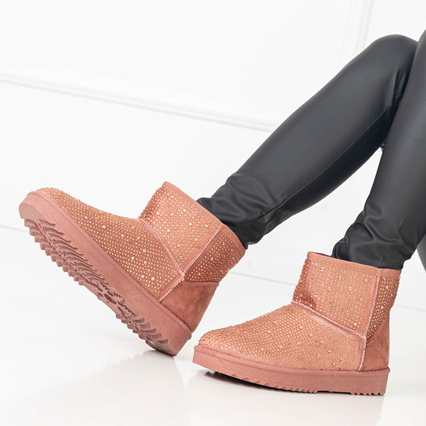 Cizme de zăpadă damă roz închis cu zirconiu cubic Rudis - Încălțăminte