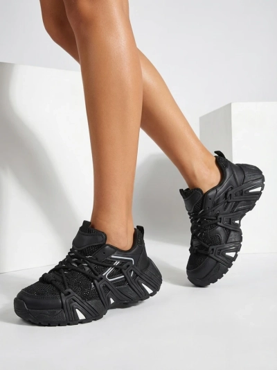 Sneakers Damă Athena Negri Sintetici Sport Casual