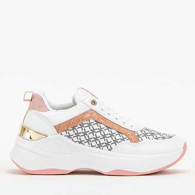 Pantofi sport dama roz si alb Pantofi sport Weniso - Incaltaminte
