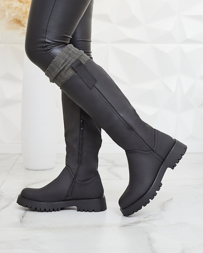 Royalfashion Cizme înalte de damă în negru Denesis
