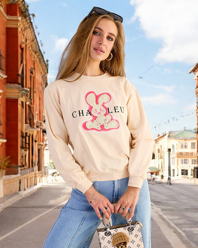 Royalfashion Hanorac cu imprimeu subțire din bumbac pentru femei