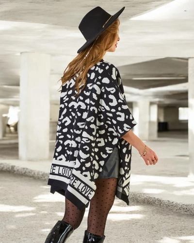 Royalfashion Poncho imprimat pentru femei