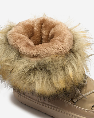 Royalfashion Cizme de zăpadă a'la maro deschis pentru femei Gomllo