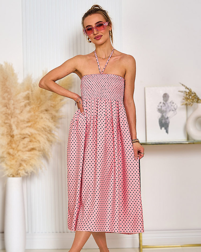 Royalfashion Rochie de damă cu buline până la genunchi