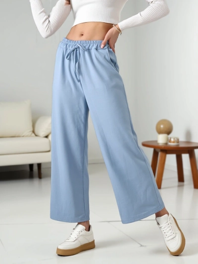 Royalfashion Pantaloni largi din material țesut pentru femei