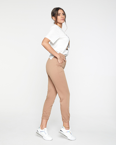 Set sport de damă maro și alb - Îmbrăcăminte