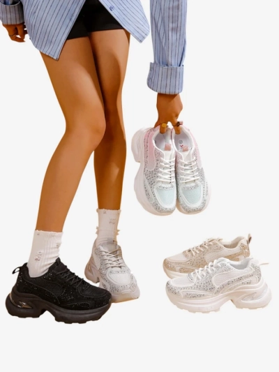 Sneakers sport pentru femei Royalfashion cu cristale Bloss