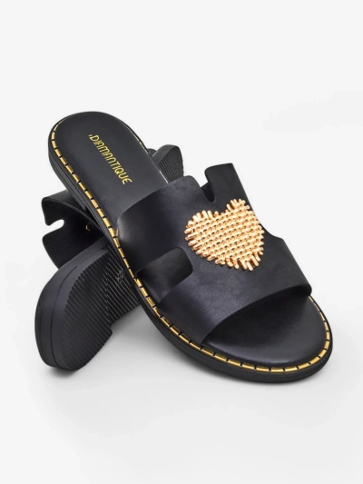 Papuci de plajă Royalfashion pentru femei cu un inimă Inimă Aurie