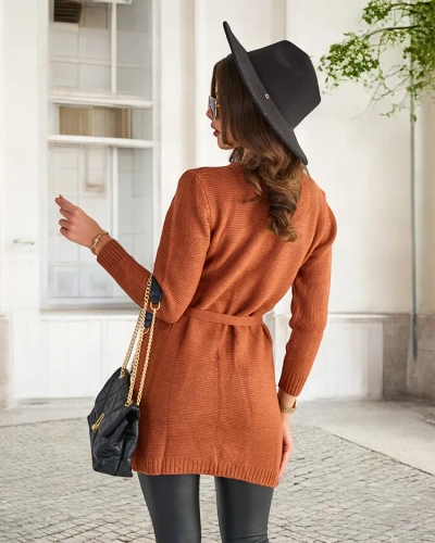 Cardigan dama legat maro cu ace colorate - Îmbrăcăminte