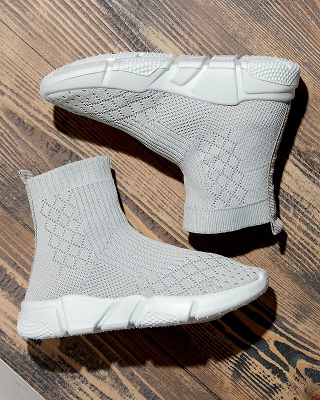 Pantofi sport de gleznă pentru copii gri deschis Ovoy- Footwear